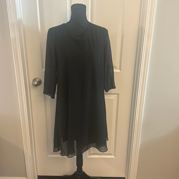 Black Flowy Lined Dress - Picture 1 of 4